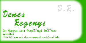 denes regenyi business card